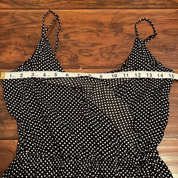 Express Black White Ruffle Polka-A-Dot Dress Summer Spring Feminine Party Event - Picture 6 of 10